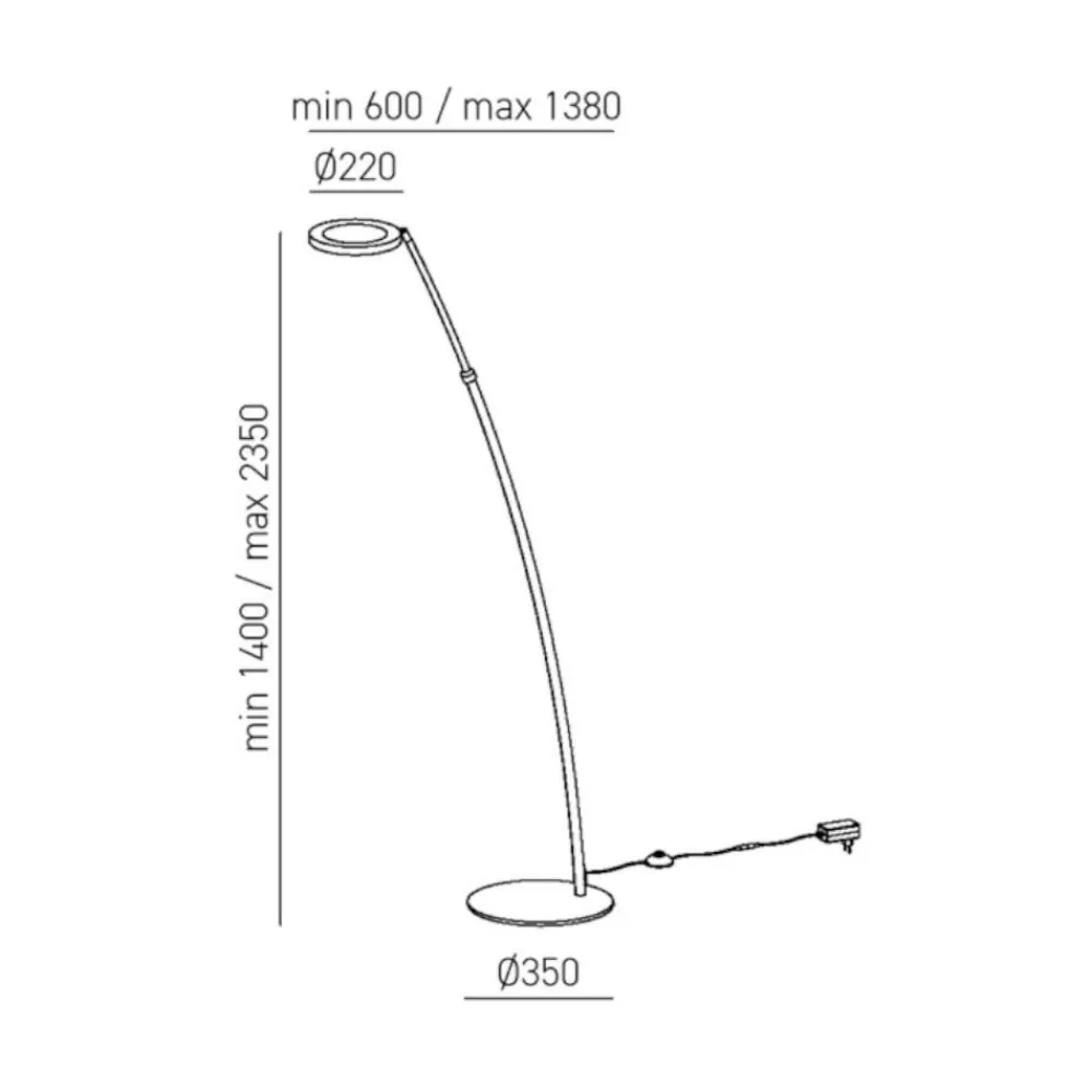 Lampade Da Terra-Gea Luce gpi piantana design moderno arancione led 3000k dimmerabile