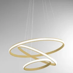 Lampadari Moderni-Gea Luce iole s3 oro lampadario led tre cerchi