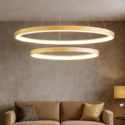 Lampadari Moderni-Gea Luce krizia lampadario moderno led 88w 3000k ad anelli