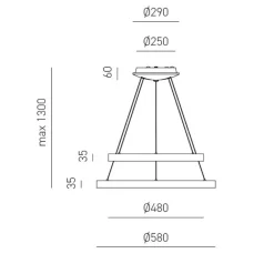 Lampadari Moderni-Gea Luce krizia lampadario moderno led 88w 3000k ad anelli