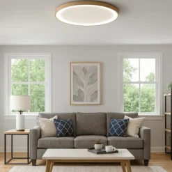 Plafoniere Moderne-Gea Luce krizia plafoniera moerna led 3000k 4000k beige tonda 78cm
