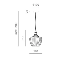 Lampade A Sospensione-Gea Luce lampada a sospensione cleofe in vetro lavorato