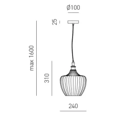 Lampade A Sospensione-Gea Luce lampada cleofe a sospensione vetro decorato