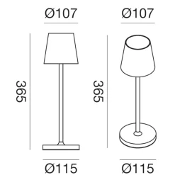 Lampade Da Tavolino Esterno-Gea Luce lampada da tavolino led 3w 3000k ip54 per esterno
