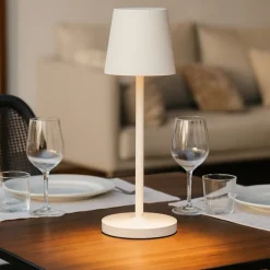 Lampade Da Tavolino Esterno-Gea Luce lampada da tavolino led 3w 3000k ip54 bianca moderna
