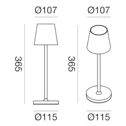 Lampade Da Tavolino Esterno-Gea Luce lampada da tavolino led 3w 3000k ip54 bianca moderna