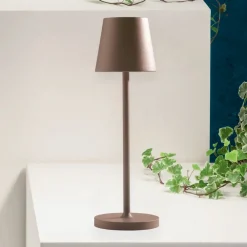 Lampade Da Tavolino Esterno-Gea Luce lampada da tavolo led 3w 3000k ip54 marrone