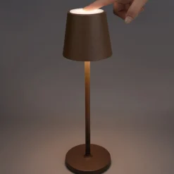 Lampade Da Tavolino Esterno-Gea Luce lampada da tavolo led 3w 3000k ip54 marrone