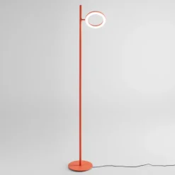 Lampade Da Terra-Gea Luce lampada da terra gpi arancione diffusore cerchio led 3000k dimmerabile
