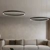 Lampadari Moderni-Gea Luce lampadario criseide nero cerchi moderno led 60w 3000k