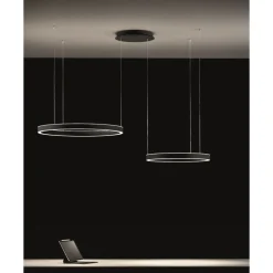 Lampadari Moderni-Gea Luce lampadario criseide nero cerchi moderno led 60w 3000k