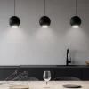 Lampadari Cucina-Gea Luce lampadario per cucina guya nero 3 lampade sfere led 24w 3000k