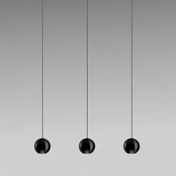 Lampadari Cucina-Gea Luce lampadario per cucina guya nero 3 lampade sfere led 24w 3000k