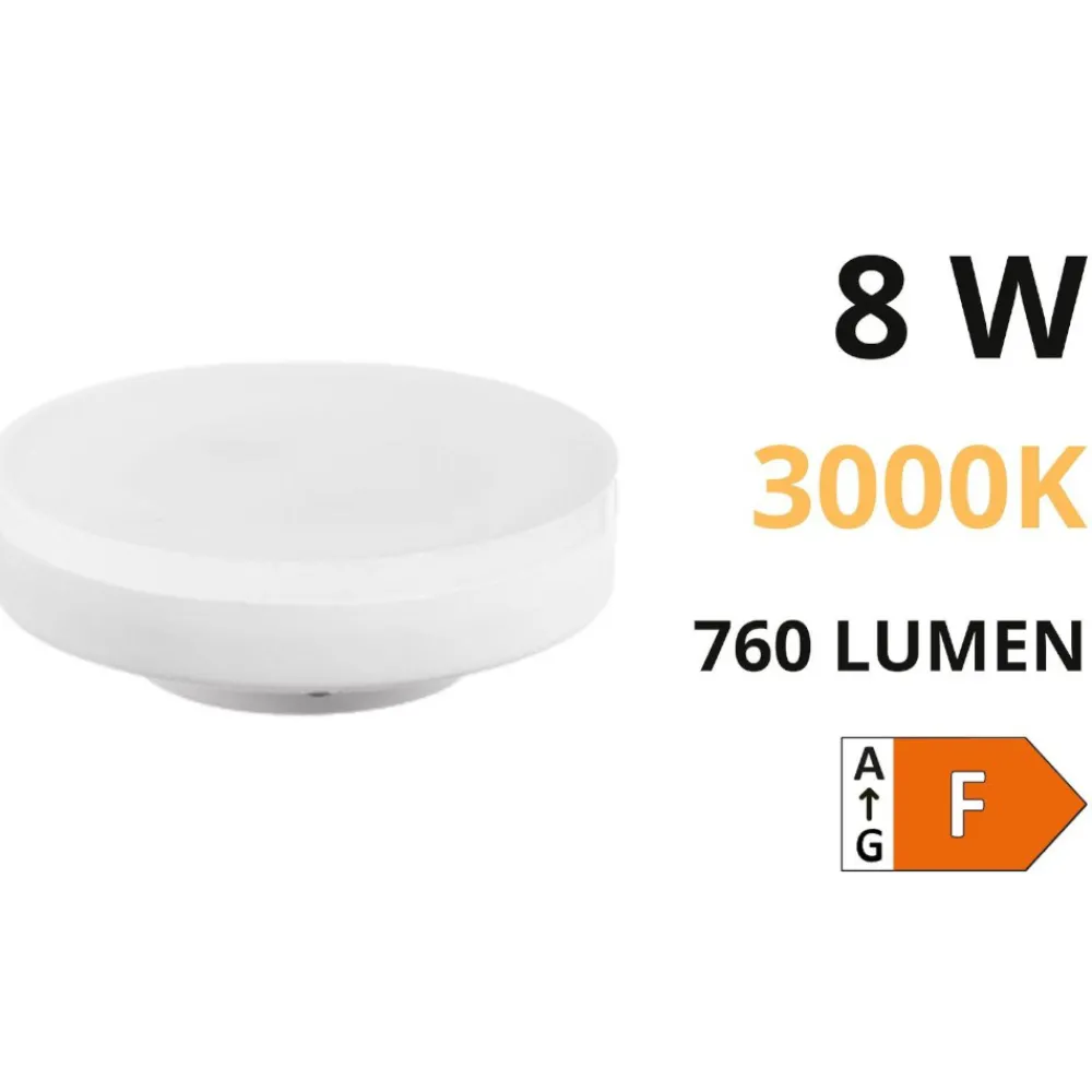 Lampadine Led-Gea Luce lampadina gx53 led 8w 3000k 750lm 220v ottica 120