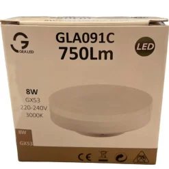 Lampadine Led-Gea Luce lampadina gx53 led 8w 3000k 750lm 220v ottica 120