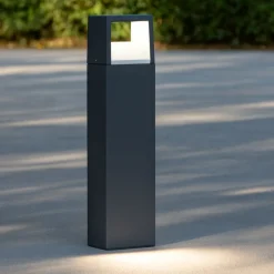 Lampioni Da Giardino-Gea Luce lampione da giardino led 9w antracite ip54 h50 cm