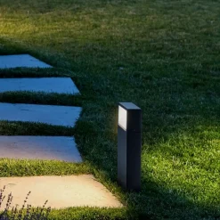 Lampioni Da Giardino-Gea Luce lampione da giardino led 9w antracite ip54 h50 cm