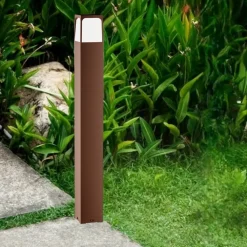 Lampioni Da Giardino-Gea Luce lampione da giardino ip44 marrone h80 cm