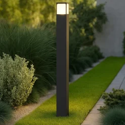 Lampioni Da Giardino-Gea Luce lampione da giardino ip44 antracite h80 cm