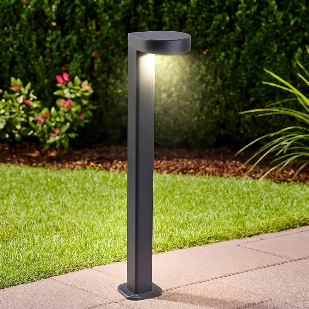 Lampioni Da Giardino-Gea Luce lampione da giardino led 13w 4000k antracite ip65 h80 cm