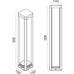 Lampioni Da Giardino-Gea Luce lampione da giardino led 13w antracite ip65 4000k h80 cm