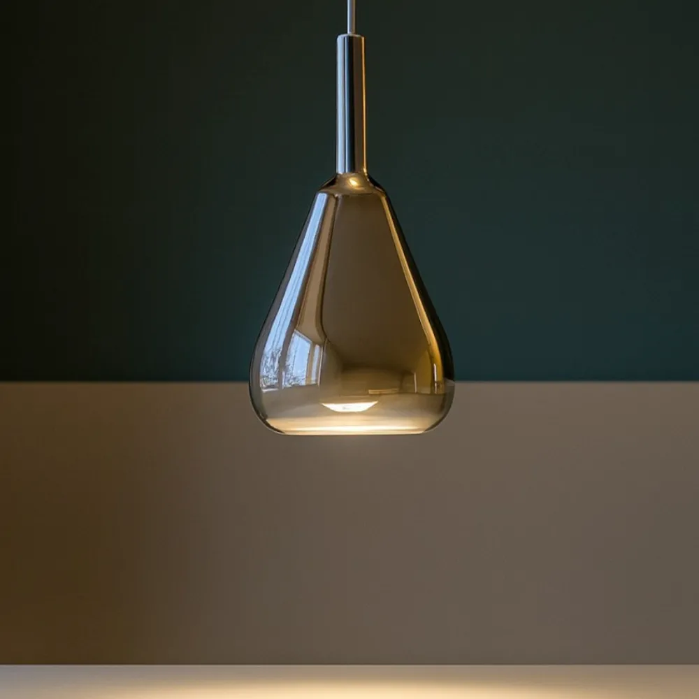 Lampade A Sospensione-Gea Luce ofelia lampada a sospensione vetro cromo