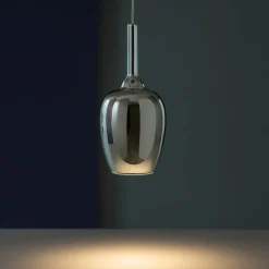Lampade A Sospensione-Gea Luce ofelia lampada a sospensione vetro cromato