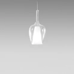Lampade A Sospensione-Gea Luce ofelia lampada a sospensione in vetro trasparente per comodino