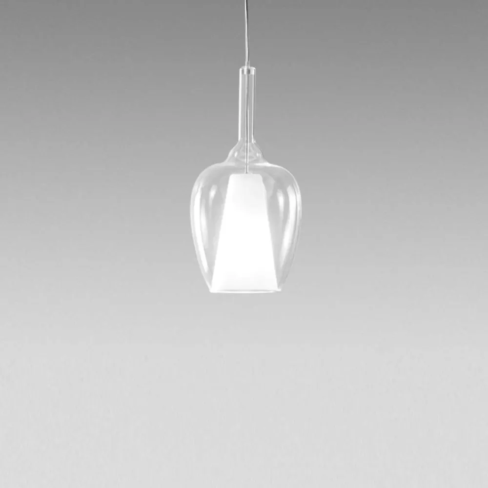 Lampade A Sospensione-Gea Luce ofelia lampada a sospensione in vetro trasparente per comodino