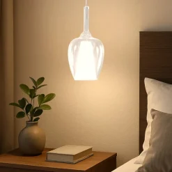 Lampade A Sospensione-Gea Luce ofelia lampada a sospensione in vetro trasparente per comodino