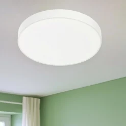 Plafoniere Moderne-Gea Luce plafoniera bianca moderna led 50w 4000k rotonda