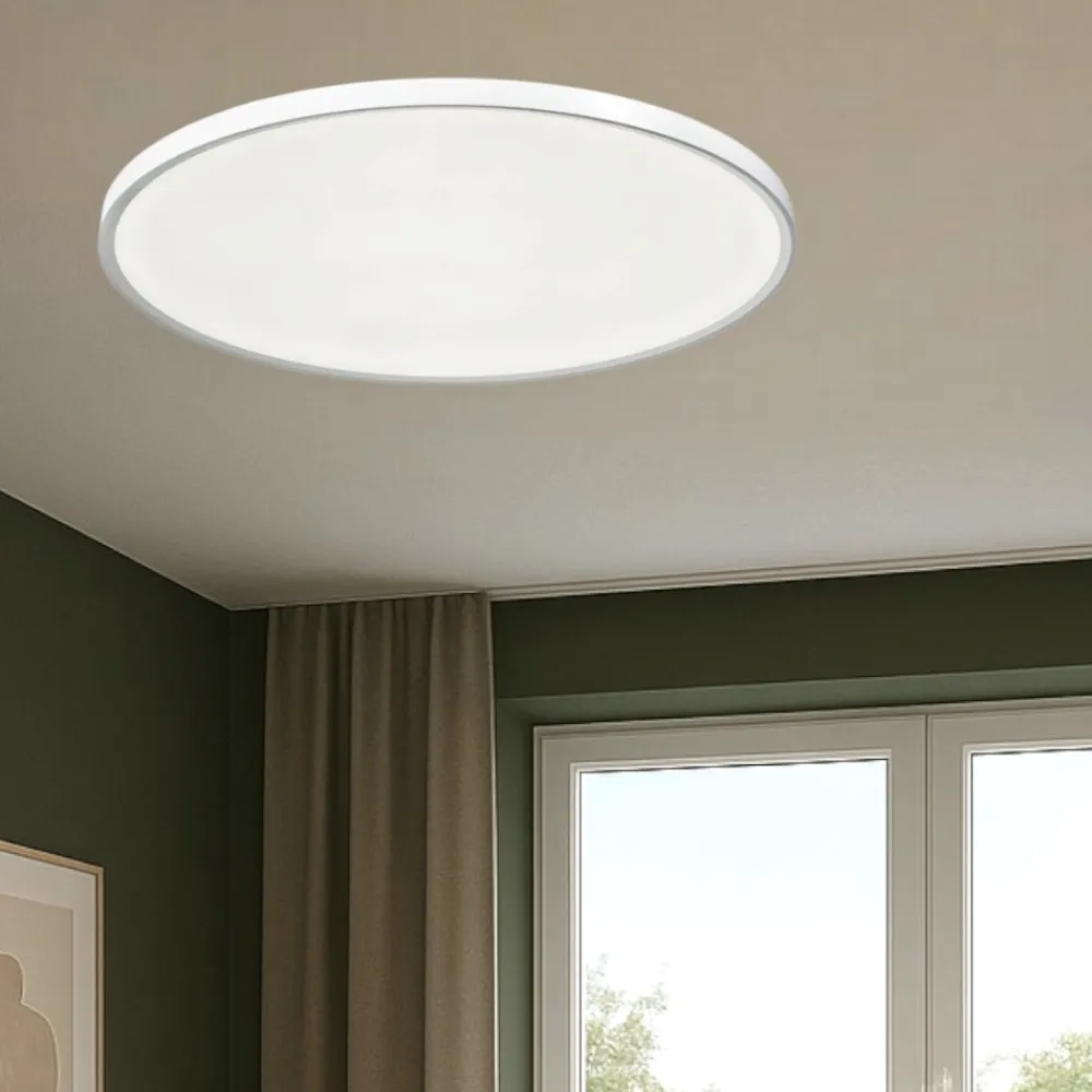 Plafoniere Moderne-Gea Luce plafoniera bianca tonda led 40w da 3000k a 6000k bianca