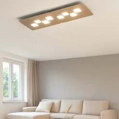 Plafoniere Moderne-Gea Luce plafoniera bilbao tortora moderna rettangolare