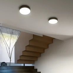 Plafoniere Moderne-Gea Luce plafoniera da cucina cloe nera rotonda 16w 3000k