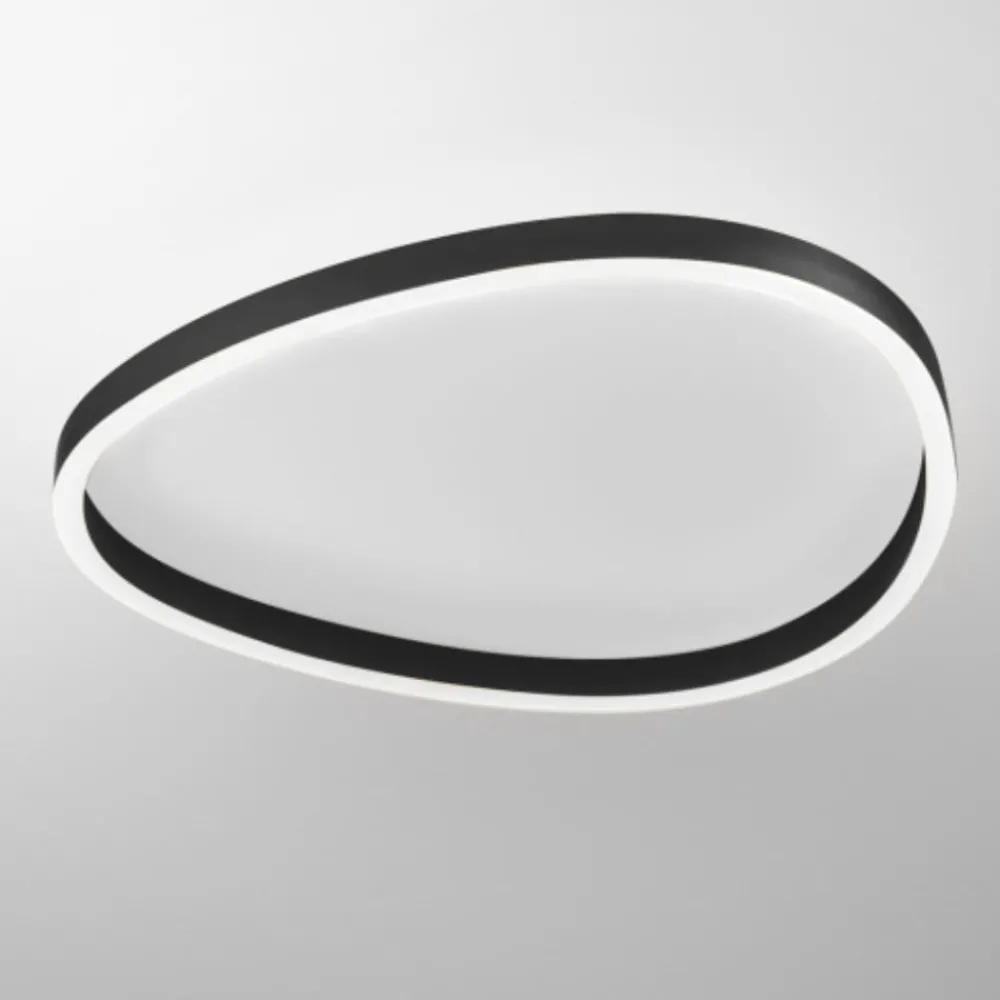 Plafoniere Moderne-Gea Luce plafoniera ecaris nera 60cm per camera da letto led 60w cct