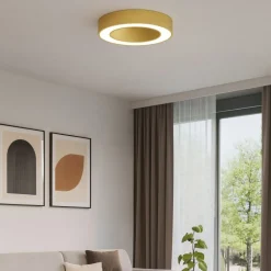 Plafoniere Moderne-Gea Luce plafoniera flor led 30w 3000k colore oro