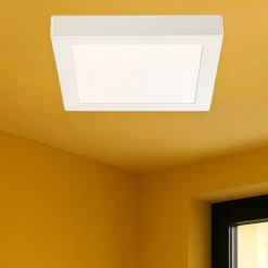 Plafoniere Moderne-Gea Luce plafoniera moderna led 18w 3000k quadrata bianca