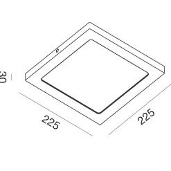Plafoniere Moderne-Gea Luce plafoniera moderna led 18w 3000k quadrata bianca