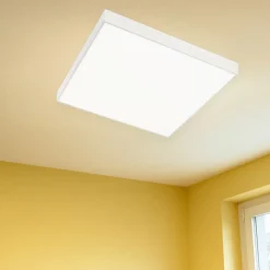 Plafoniere Moderne-Gea Luce plafoniera moderna led 50w 3000k quadrata bianca