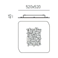 Plafoniere Moderne-Gea Luce plafoniera moderna pixel led 39w 3000k effetto anticato