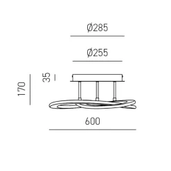 Plafoniere Moderne-Gea Luce plafoniera moderna yara led 40w 3000k bianca