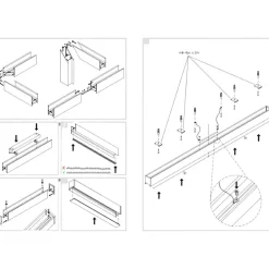Strisce Led-Gea Luce profilo 2mt nero plafone per strip led max 30mm