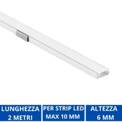 Strisce Led-Gea Luce profilo plafone bianco 2mt per strip led max 10mm