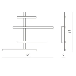 Applique Da Parete-Gea Luce rake applique da parete led 70w 3000k grigio