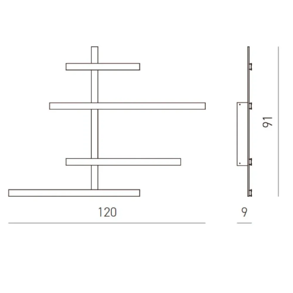 Applique Da Parete-Gea Luce rake applique da parete led 70w 3000k grigio