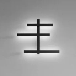 Applique Da Parete-Gea Luce rake applique da parete led 34w 3000k nero minimal