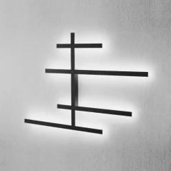 Plafoniere Moderne-Gea Luce rake plafoniera led 70w 3000k nera per salotto