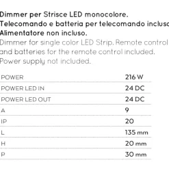 Accessori-Gea Luce telecomando onde radio touch per strisce led monocolore
