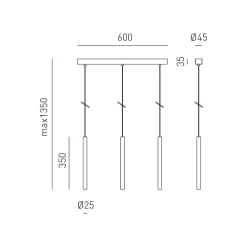 Lampadari Cucina-Gea Luce thalassia lampadario cucina led 21w 3000k 3 luci bianco