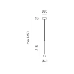 Lampade A Sospensione-Gea Luce ursula lampada a sospensione led 5w 3000k per comodino nera